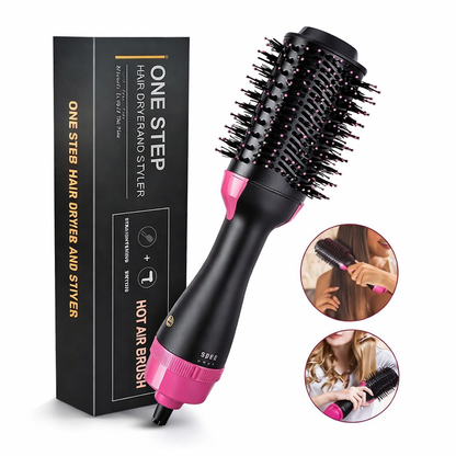 3‑in‑1 Hair Dryer Brush | One‑Step Volumizer and Styler | Dry, Straighten and Curl | Professional Hot Air Brush