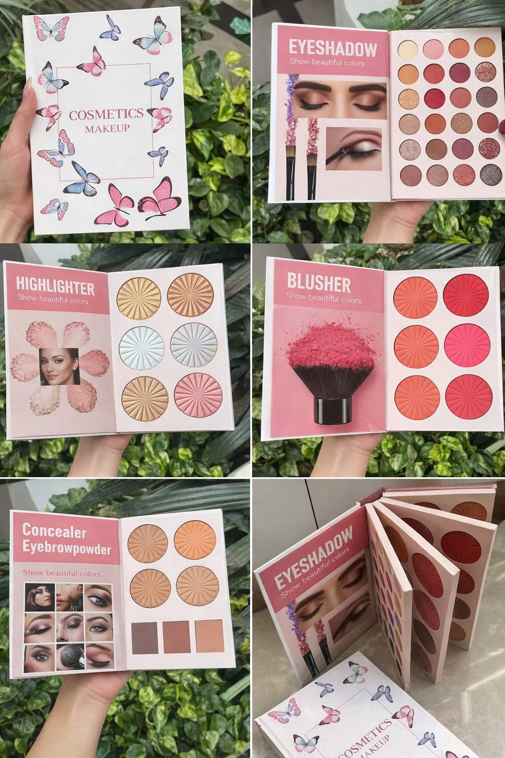 All In One Professional Makeup Palette Book – Complete 4 In 1 Beauty Kit With Highlighters, Contour, Eyeshadow, Blush, And Eyebrow Powders