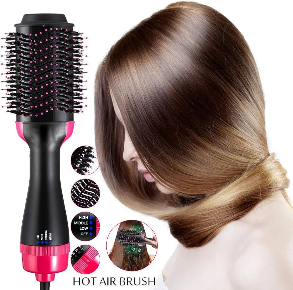 3‑in‑1 Hair Dryer Brush | One‑Step Volumizer and Styler | Dry, Straighten and Curl | Professional Hot Air Brush